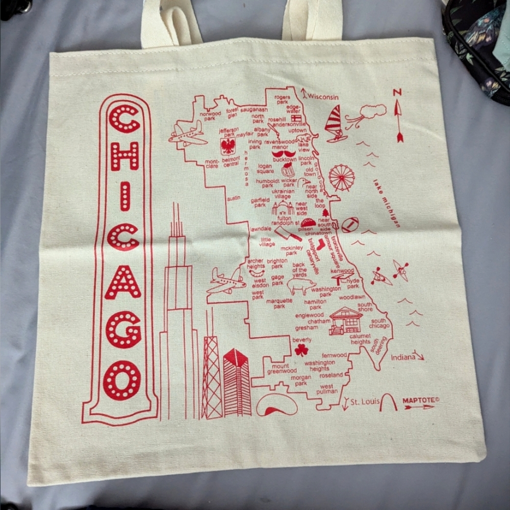 Chicago Map Tote Bag
